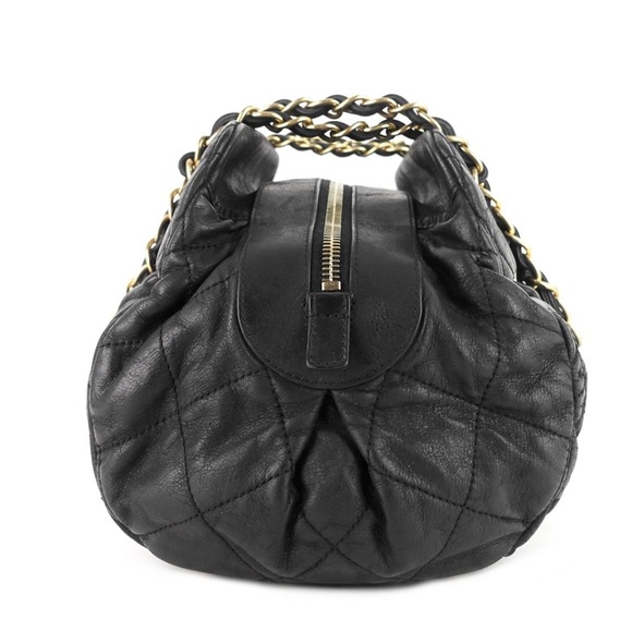 CHANEL Black Quilted Iridescent Calfskin Leather Chain Strap Bowling Bag - Picture 5 of 10